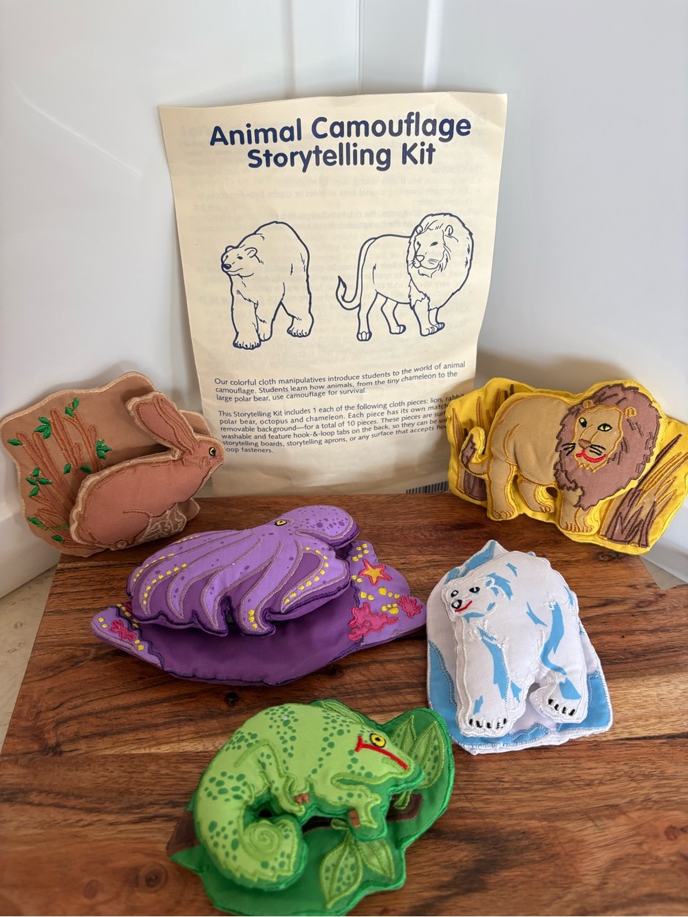 Animal Camouflage Storytelling Kit - Colorful Plush Safari & Sea Creatures